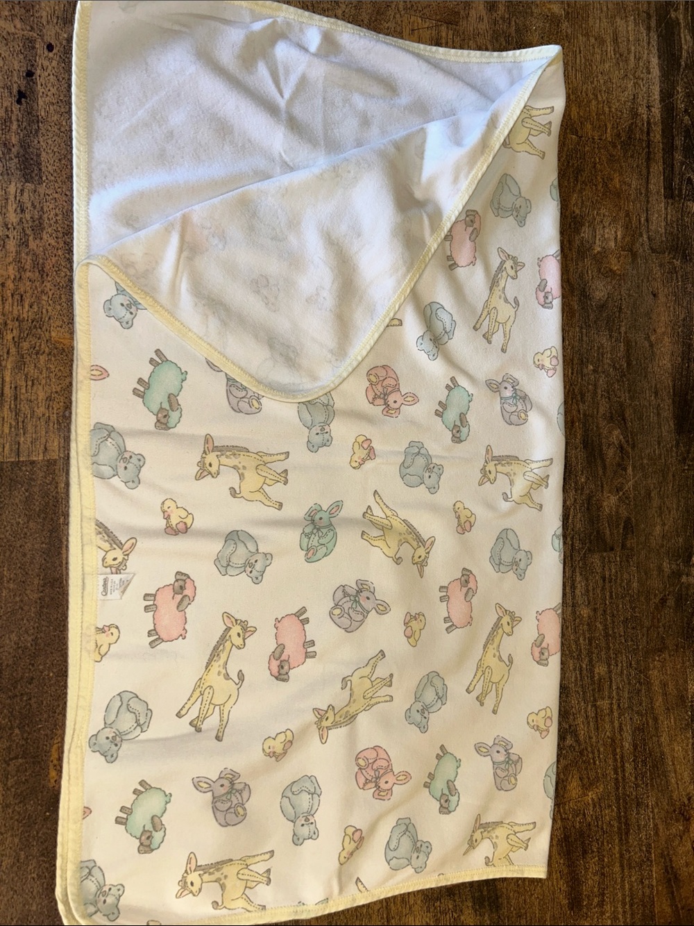 Carter's Pastel Animal Print Hooded Sleep Sack with Yellow Trim 2K